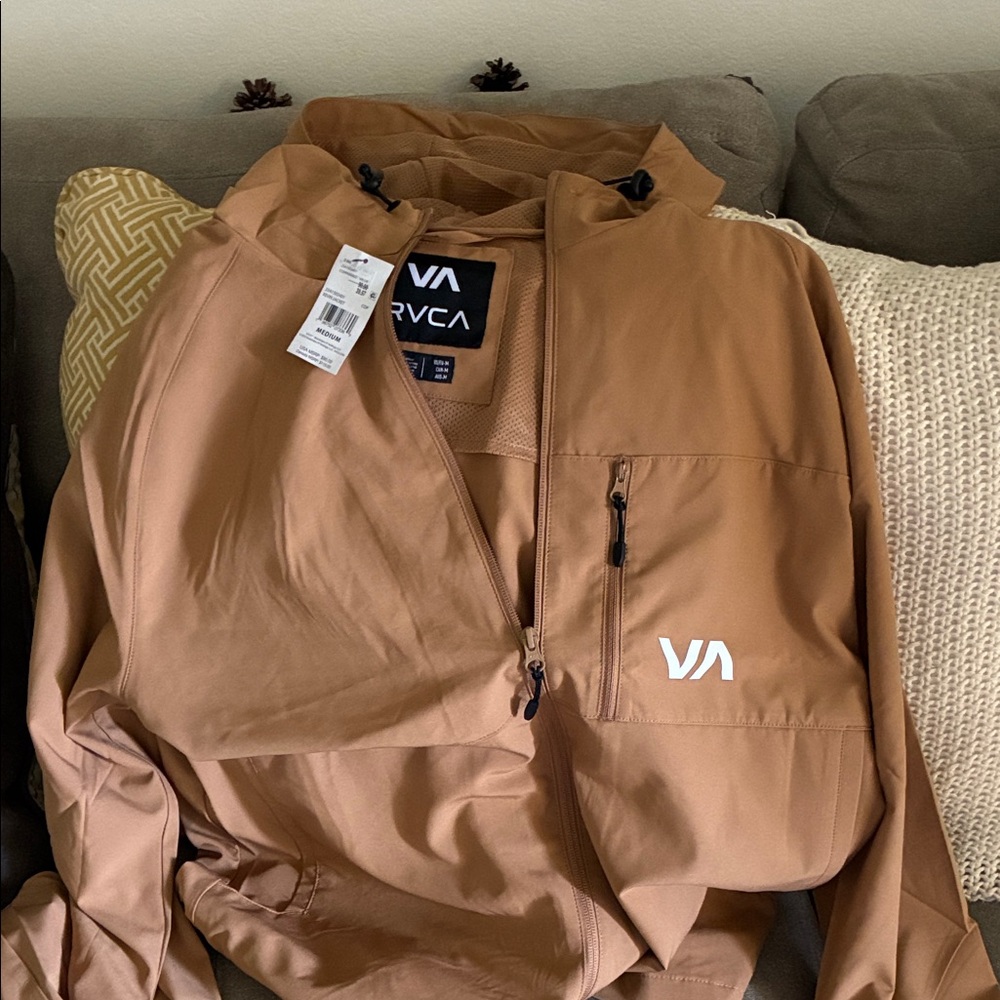 RVCA Men's Tan Windbreaker Jacket